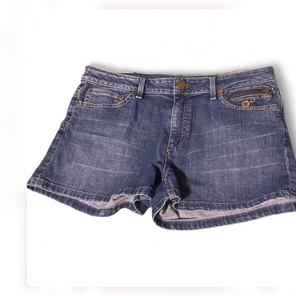 Y2K style Marc by Marc Jacobs denim shorts gold zipper detail designer size 12 - Picture 2 of 11